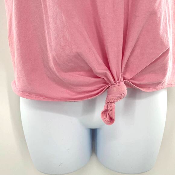 MADEWELL Pink Knotted Front Cropped Short Sleeve T-Shirt Top XXS - Picture 6 of 12